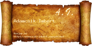 Adamcsik Imbert névjegykártya